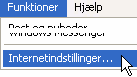 Åbn internetindstillingerne Åbn Internetindstillingerne