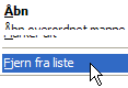 Fjern downloaden fra oversigten Fjern downloaden fra oversigten