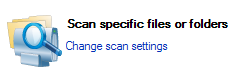 Klik på Scan specific files or folders