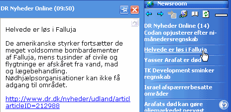 Nyhedsmodul samt pop op-vindue
