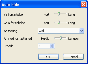 Skjul sidebjælken automatisk