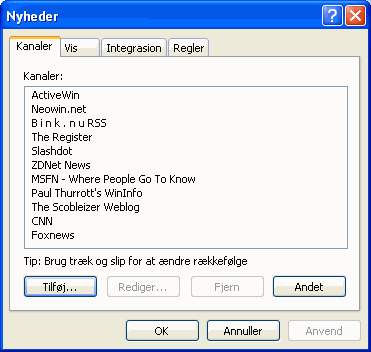 Modulets indstillinger