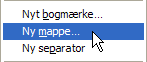 Menu til at oprette ny mappe i bogmærkelinjen