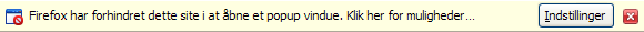 Advarsel om pop op-vindue