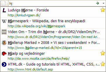 Du kan nemt finde tidligere besøgte sider