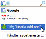 Siden tilbyder en søgetjeneste