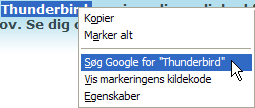 Søgning med højreklik