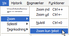 Zoom kun tekst