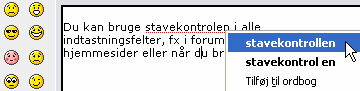Indbygget stavekontrol