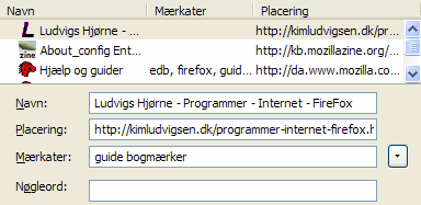 Redigering af bogmærker