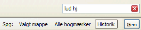 Find bogmærker og besøgte sider ved hjælp af søgefeltet