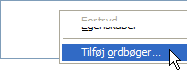 Tilføj ordbøger