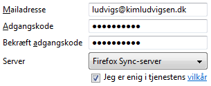 Angiv mailadresse og adgangskode