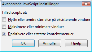 JavaScript-tilladelser