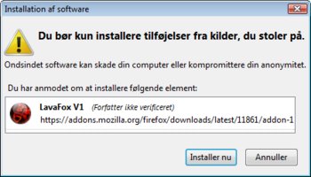 Klik på knappen Installer nu i dialogboksen