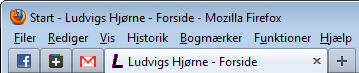 Med en gammeldags menulinje, vises den aktuelle sides titel i titelbjælken