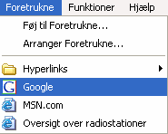 Menuen foretrukne