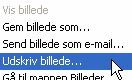 Menu til at udskrive billede