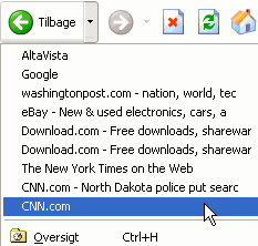 Tilbage-menu