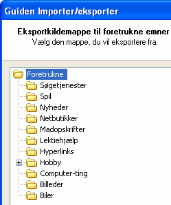 Importer og eksporter-vindue