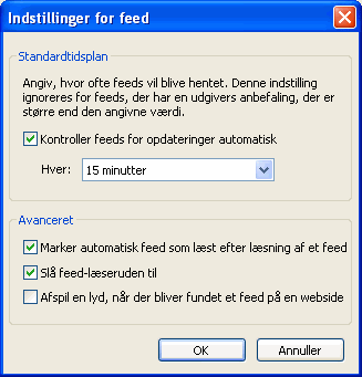 Feedindstillinger