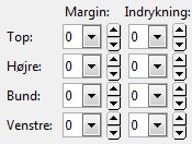 Angiv margin og indrykning