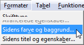 Menu til at åbne farveegenskaber