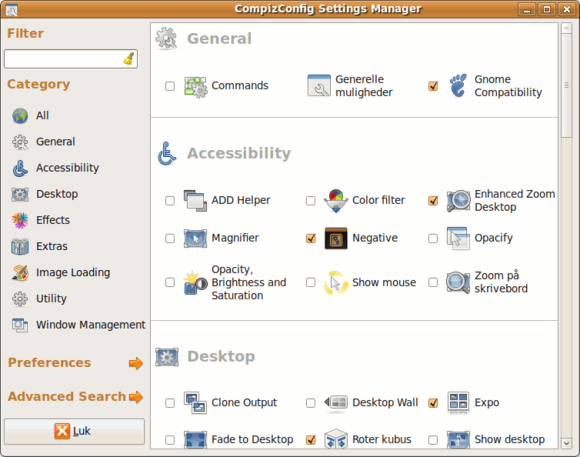 Compiz Config Settings Manager