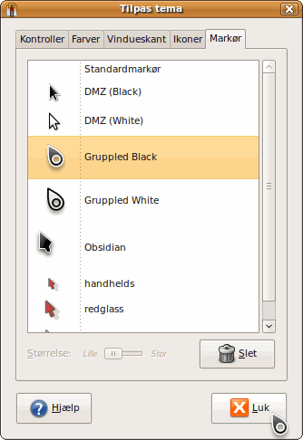 Vælg musemarkør