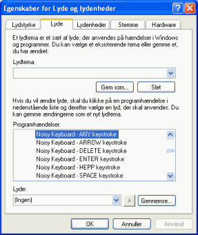 Vinduet Egenskaber for Lyd og lydenheder
