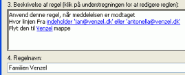 Dialogboks, hvor du kan navngive din meddelelsesregel