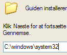 Installationsmappe i Windows XP