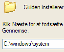 Billede af installationsmappe i Windows ME/98