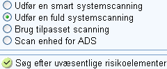 Forskellige scanningsvalg