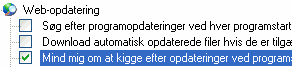 Valg til automatisk opdatering