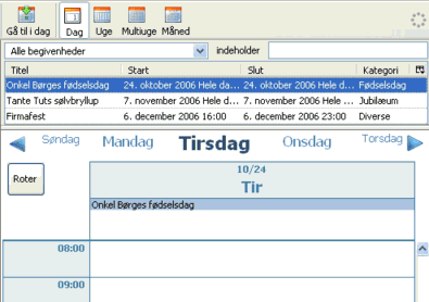 Kalender og kommende begivenheder