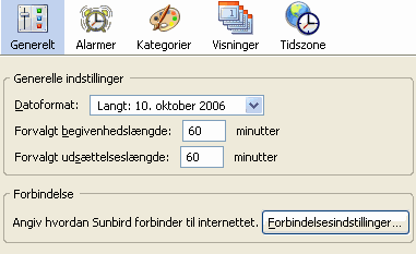Generelle indstillinger