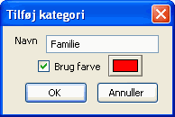 Dialogboks til at skrive kategorinavnet