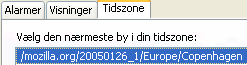 Vælg tidszone